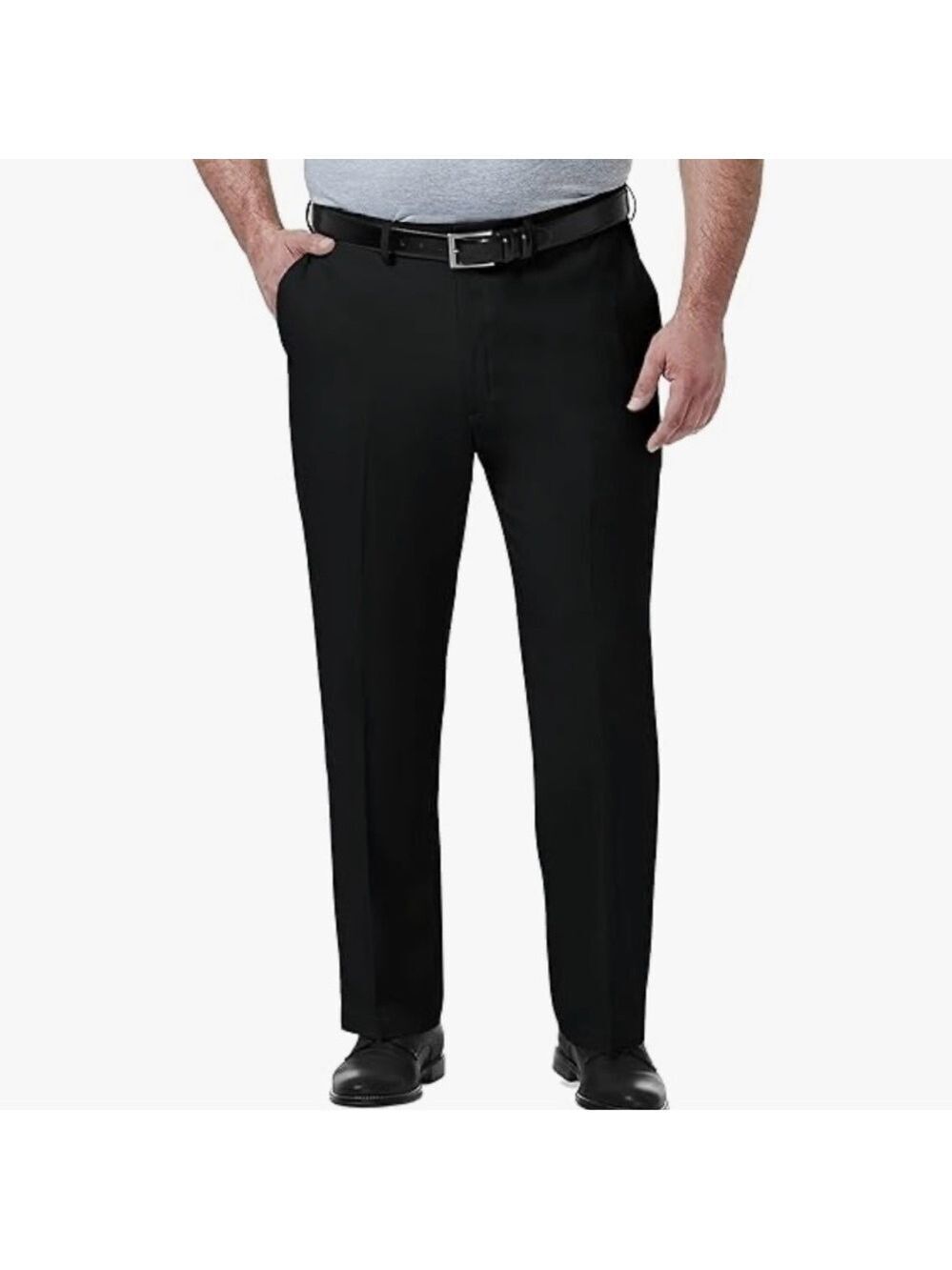 Haggar Men’s Black Straight Fit Comfort Stretch Cotton Suit Dress Pants 40Wx32L